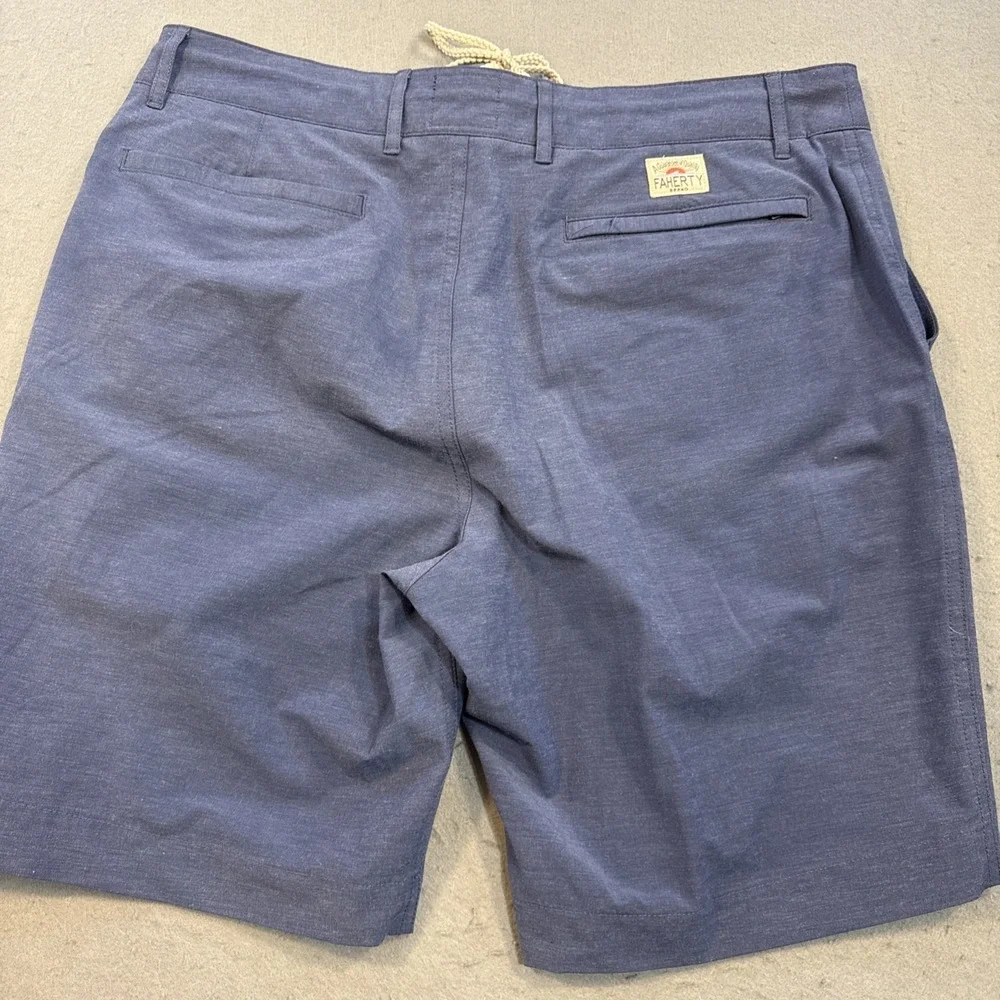 Faherty All Day Shorts Mens 34 Blue Drawstring Chino 6